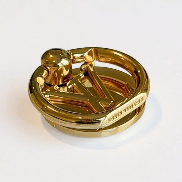 Louis Vuitton Louise Gold Tone Metal Phone Ring M64290 fits all Phones / Cases - Picture 5 of 15